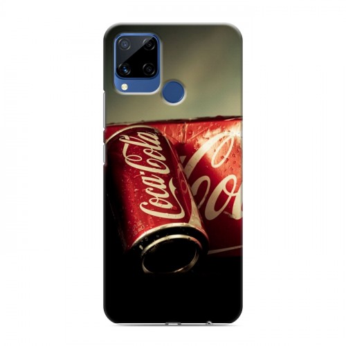 Дизайнерский силиконовый с усиленными углами чехол для Realme C15 Coca-cola