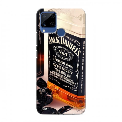 Дизайнерский силиконовый с усиленными углами чехол для Realme C15 Jack Daniels