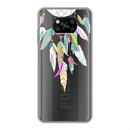 Полупрозрачный дизайнерский силиконовый с усиленными углами чехол для Xiaomi Poco X3 Прозрачные обереги 3
