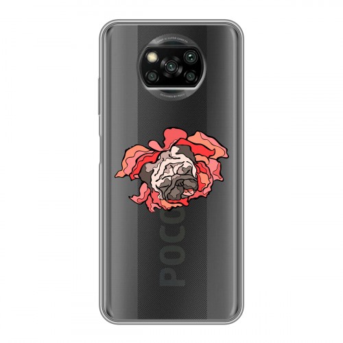 Полупрозрачный дизайнерский силиконовый с усиленными углами чехол для Xiaomi Poco X3 Собаки