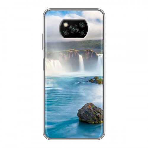 Дизайнерский силиконовый с усиленными углами чехол для Xiaomi Poco X3 водопады