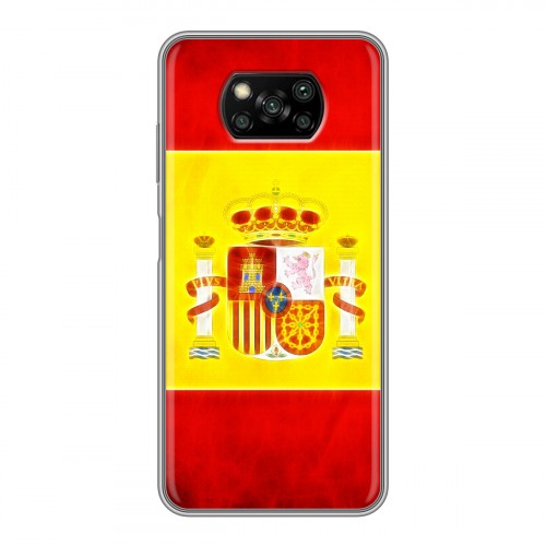 Дизайнерский силиконовый с усиленными углами чехол для Xiaomi Poco X3 флаг Испании