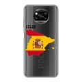 Полупрозрачный дизайнерский силиконовый с усиленными углами чехол для Xiaomi Poco X3 флаг Испании