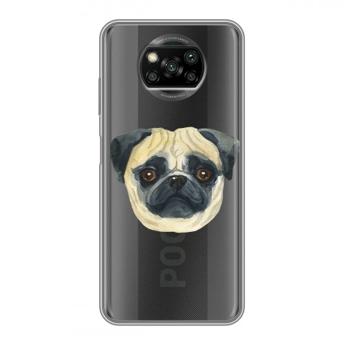 Полупрозрачный дизайнерский силиконовый с усиленными углами чехол для Xiaomi Poco X3 Прозрачные собаки