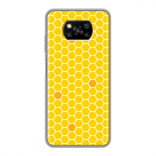 Дизайнерский силиконовый с усиленными углами чехол для Xiaomi Poco X3 Пчелиные узоры