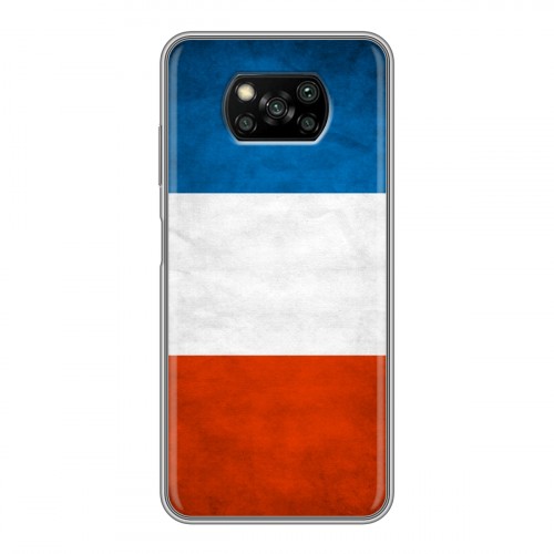 Дизайнерский силиконовый с усиленными углами чехол для Xiaomi Poco X3 Флаг Франции