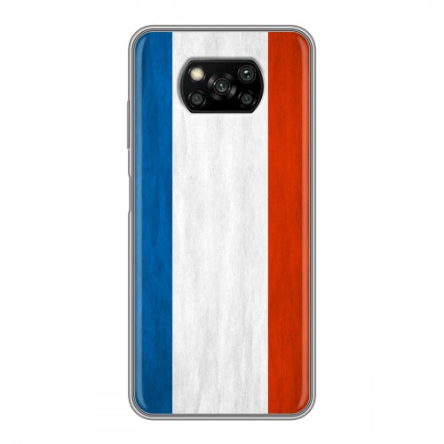 Дизайнерский силиконовый с усиленными углами чехол для Xiaomi Poco X3 Флаг Франции