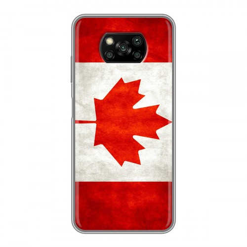 Дизайнерский силиконовый с усиленными углами чехол для Xiaomi Poco X3 Флаг Канады