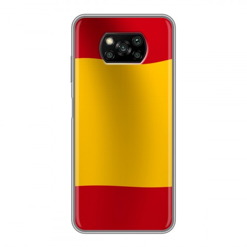 Дизайнерский силиконовый с усиленными углами чехол для Xiaomi Poco X3 Флаг Испании