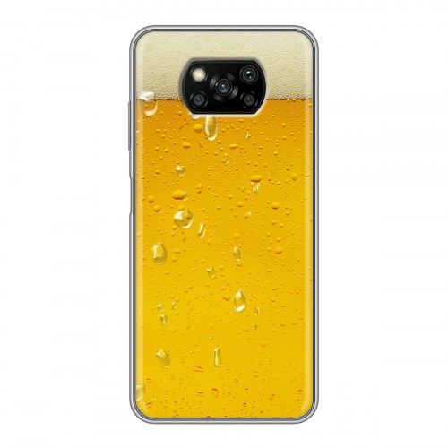 Дизайнерский силиконовый с усиленными углами чехол для Xiaomi Poco X3 Пузырьки пива