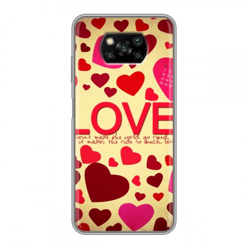 Дизайнерский силиконовый с усиленными углами чехол для Xiaomi Poco X3 День Святого Валентина