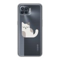 Полупрозрачный дизайнерский пластиковый чехол для OPPO Reno4 Lite Прозрачные кошки