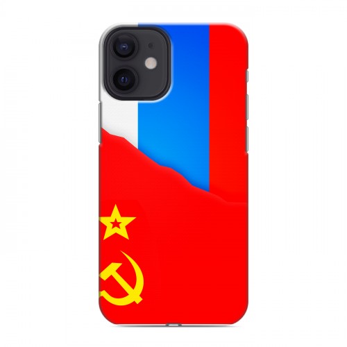 Дизайнерский силиконовый с усиленными углами чехол для Iphone 12 Mini Флаг СССР 