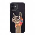 Полупрозрачный дизайнерский пластиковый чехол для Iphone 12 Mini Мятные звери