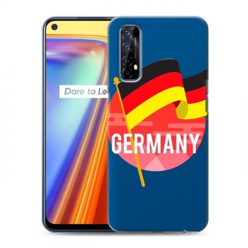 Полупрозрачный дизайнерский силиконовый с усиленными углами чехол для Realme 7 Флаг Германии