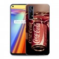 Дизайнерский силиконовый с усиленными углами чехол для Realme 7 Coca-cola