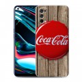 Дизайнерский силиконовый с усиленными углами чехол для Realme 7 Pro Coca-cola