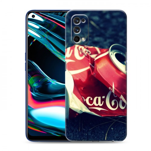 Дизайнерский силиконовый с усиленными углами чехол для Realme 7 Pro Coca-cola