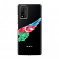 Полупрозрачный дизайнерский пластиковый чехол для Huawei Honor 10X Lite Флаг Азербайджана