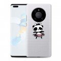 Полупрозрачный дизайнерский пластиковый чехол для Huawei Mate 40 Pro Прозрачные панды - смайлики