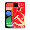 Дизайнерский пластиковый чехол для Google Pixel 5 Флаг СССР 