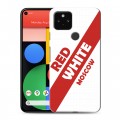 Дизайнерский пластиковый чехол для Google Pixel 5 Red White Fans