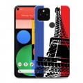 Дизайнерский пластиковый чехол для Google Pixel 5 Флаг Франции