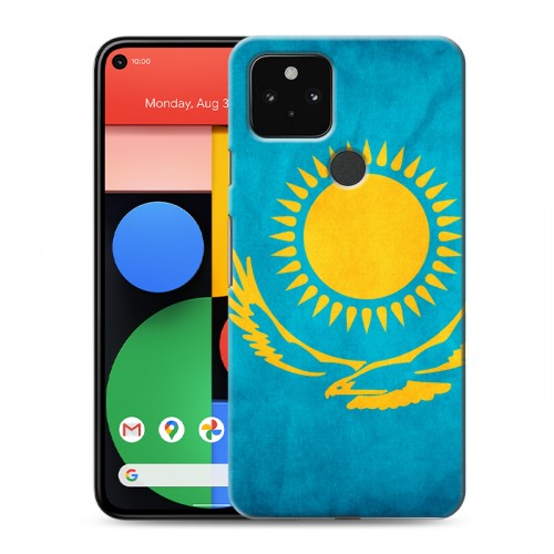 Дизайнерский пластиковый чехол для Google Pixel 5 Флаг Казахстана