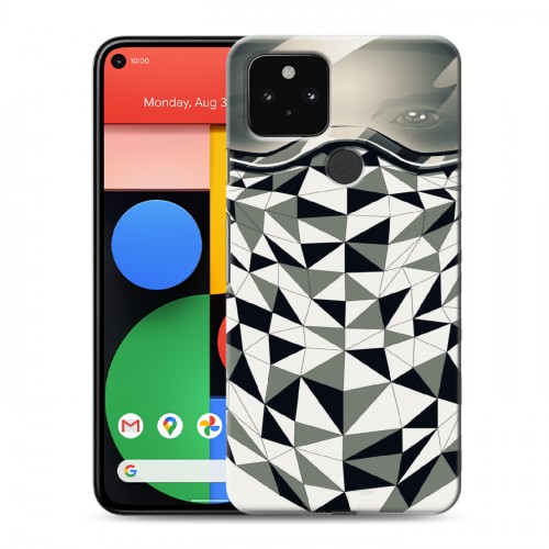 Дизайнерский пластиковый чехол для Google Pixel 5 Маски Black White