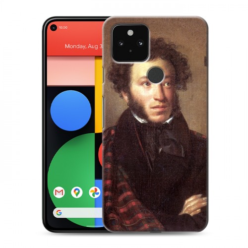 Дизайнерский пластиковый чехол для Google Pixel 5 Александр Пушкин
