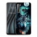 Дизайнерский силиконовый чехол для HTC Desire 20 Pro Волк и луна