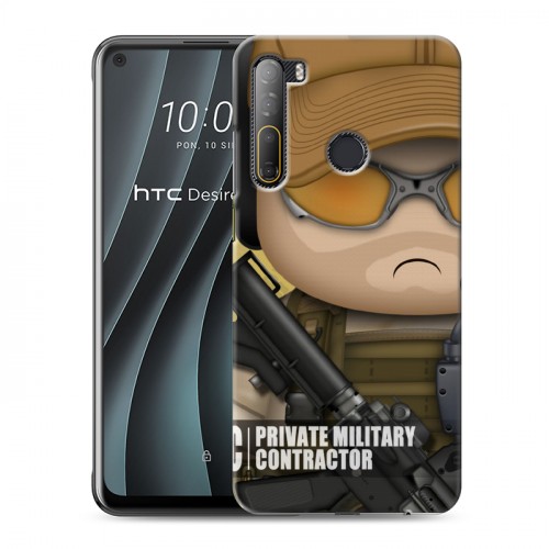 Дизайнерский силиконовый чехол для HTC Desire 20 Pro Армейцы мультяшки
