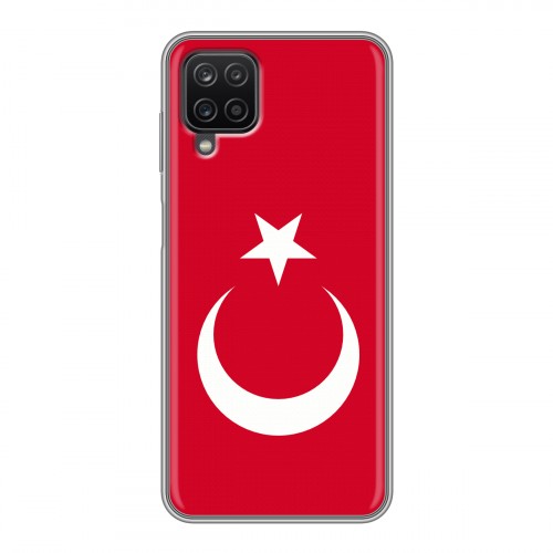 Дизайнерский силиконовый с усиленными углами чехол для Samsung Galaxy A12 Флаг Турции