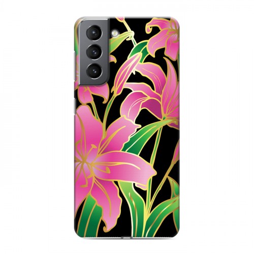 Дизайнерский пластиковый чехол для Samsung Galaxy S21 Люксовые цветы