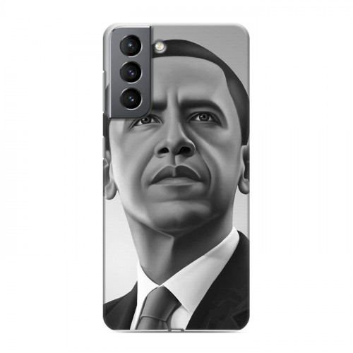 Дизайнерский пластиковый чехол для Samsung Galaxy S21 Барак Обама