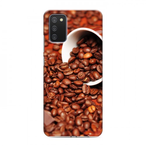 Дизайнерский силиконовый с усиленными углами чехол для Samsung Galaxy A02s кофе текстуры