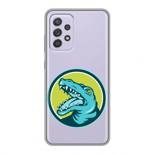 Полупрозрачный дизайнерский пластиковый чехол для Samsung Galaxy A52 Прозрачные крокодилы