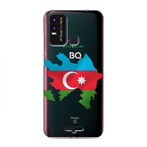 Полупрозрачный дизайнерский пластиковый чехол для BQ 6630L Magic L Флаг Азербайджана