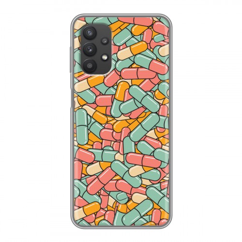 Дизайнерский силиконовый чехол для Samsung Galaxy A32 Разноцветные таблетки