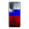 Дизайнерский силиконовый чехол для Samsung Galaxy A32 Российский флаг