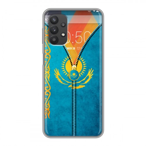 Дизайнерский силиконовый чехол для Samsung Galaxy A32 Флаг Казахстана