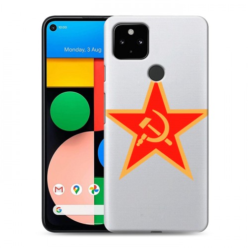 Полупрозрачный дизайнерский пластиковый чехол для Google Pixel 4a 5G Флаг СССР