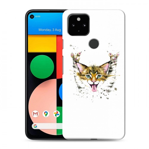Полупрозрачный дизайнерский пластиковый чехол для Google Pixel 4a 5G Прозрачные кошки