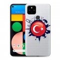 Полупрозрачный дизайнерский пластиковый чехол для Google Pixel 4a 5G Флаг Турции