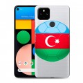 Полупрозрачный дизайнерский силиконовый с усиленными углами чехол для Google Pixel 4a 5G Флаг Азербайджана