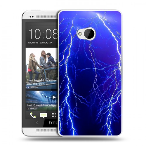 Дизайнерский пластиковый чехол для HTC One (M7) Dual SIM Молния
