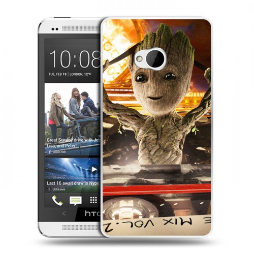 Дизайнерский пластиковый чехол для HTC One (M7) Dual SIM Стражи Галактики
