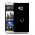 Дизайнерский пластиковый чехол для HTC One (M7) Dual SIM Минимализм на черном