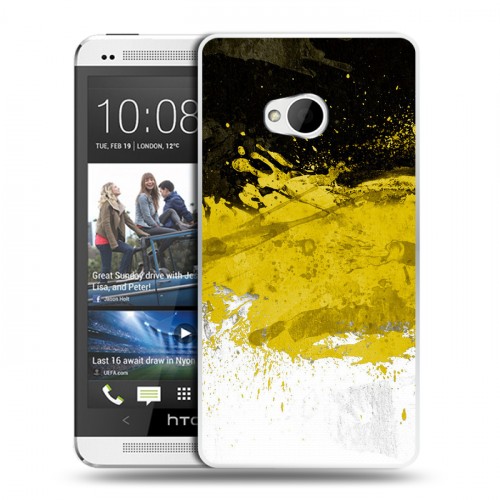 Дизайнерский пластиковый чехол для HTC One (M7) Dual SIM Российский флаг