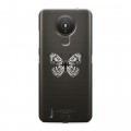 Полупрозрачный дизайнерский силиконовый чехол для Nokia 1.4 прозрачные Бабочки 